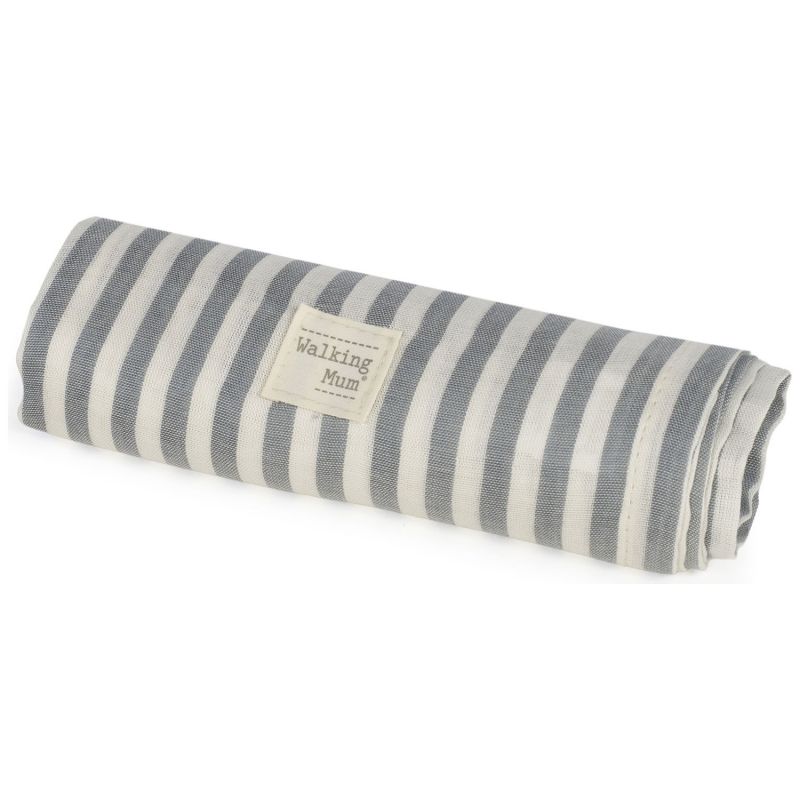 Lange Praliné Rayures Matcha (120x120 cm) Walking Mum Produit 1